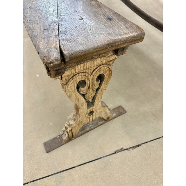 Wood 18th Century French Walnut Crescent Table and Two Benches For Sale - Image 7 of 12