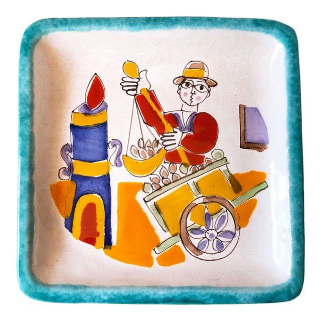 Giovanni De Simone Square Cart Vendor Plate For Sale