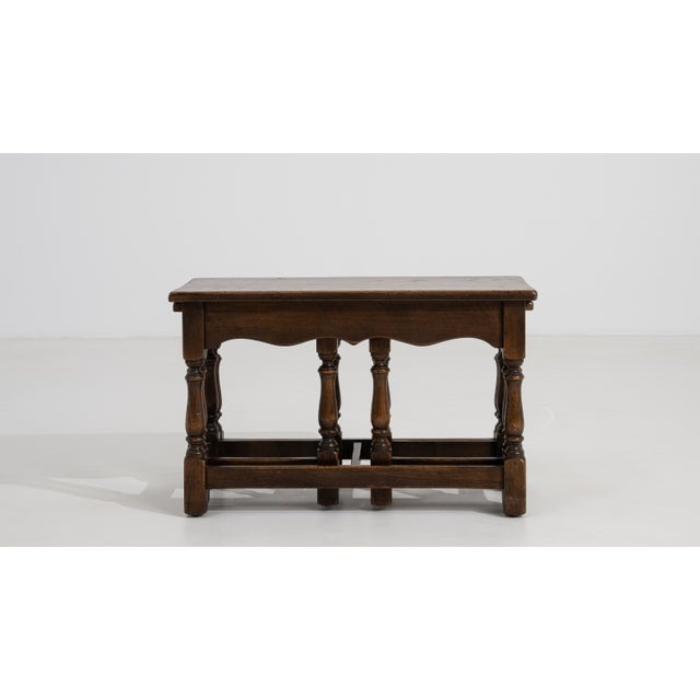 Set of 3 French Oak Nesting Tables, Circa 1970 For Sale - Image 12 of 14