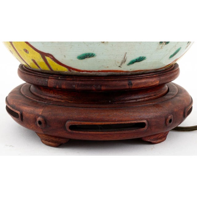 Chinese Famille Rose Ginger Jar Mounted Lamp For Sale - Image 4 of 7