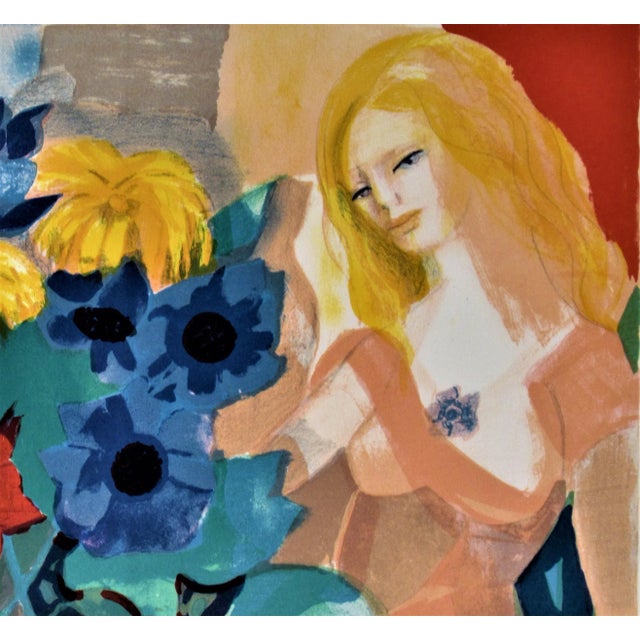 Impressionist Georges Lambert, La Femme au Bouquet (Woman with Bouquet), Circa 1975 For Sale - Image 3 of 6