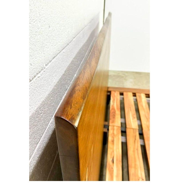 Organic Live Edge Slab Headboard Queen Platform Bed For Sale - Image 10 of 16
