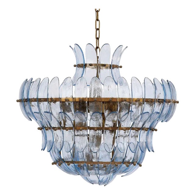 Jamie Young Arcade Chandelier in Pale Blue Glass For Sale
