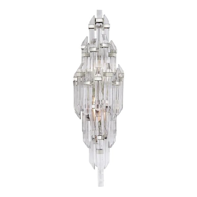 Suzanne Kasler for Visual Comfort Signature Adele Small Sconce in Polished Nickel with Clear Acrylic For Sale