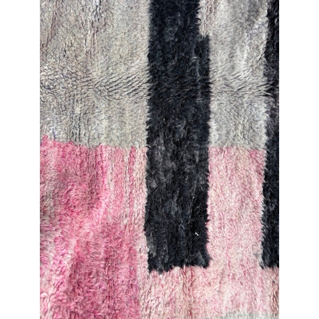 Berber Tribes of Morocco Abstract Moroccan Boujad Wool Rug For Sale - Image 4 of 9