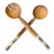 Early 20th Century Maasai Olivewood and Bone Handle Serving Spoon and Fork Set Kenya For Sale