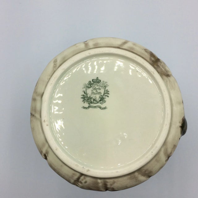 Ceramic Majolica Garden Scene Jug Pitcher by Flora & Fauna Staffordshire Style England For Sale - Image 7 of 12