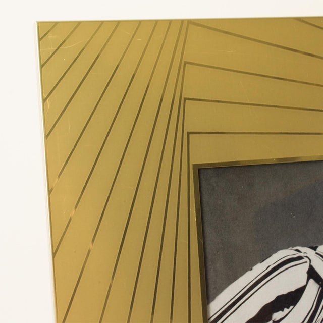 Umberto Mascagni Gilded Aluminum Picture Frame, Italy 1970s For Sale - Image 4 of 13