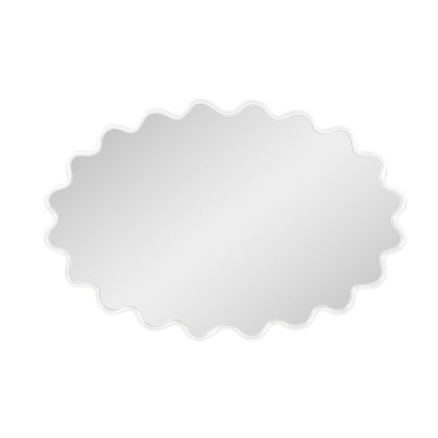 Glass Cloud Mirror White For Sale - Image 7 of 11