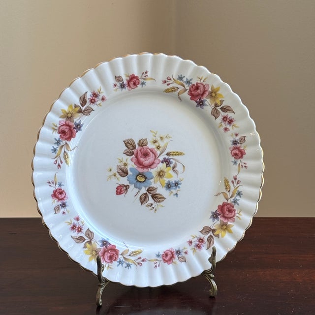 Vintage English Bone China Decorative Dessert Plate For Sale - Image 11 of 15