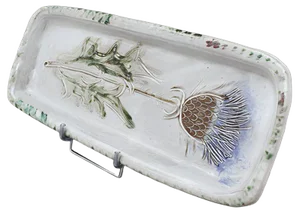 French Decorative Ceramic Tray by Albert Thiry, 1960s
