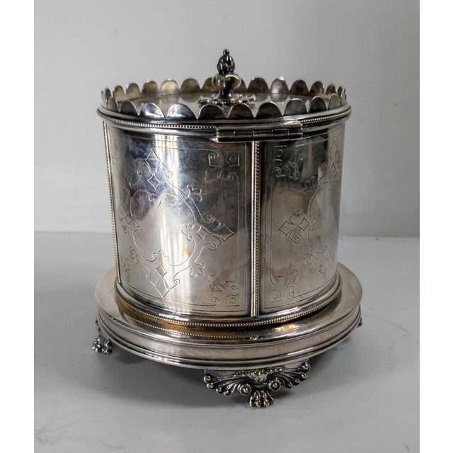 19th Century English Sheffield Silverplate Biscuit Jar For Sale - Image 4 of 15