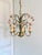 1970s Italian Pink Glass Floral Chandelier with Gilt Tole Leaves from Banci Firenze, 1970s For Sale - Image 5 of 16