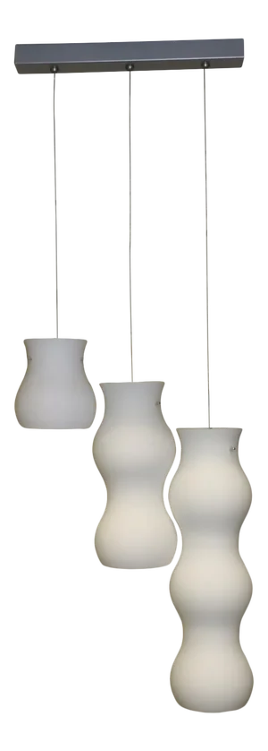 1990s Modern Murano Pendant White Glass