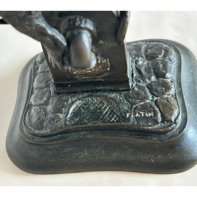 Antique 19thC French Bronze Monkey Match Holder Signed Fratin For Sale In Los Angeles - Image 6 of 11