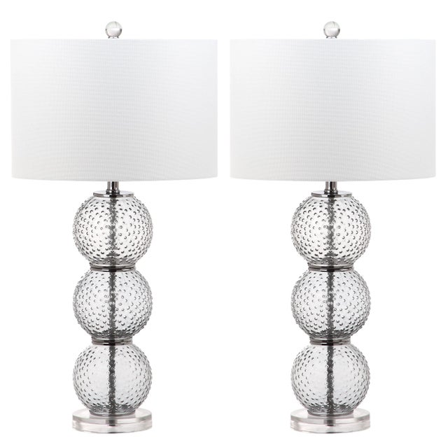 28.5 Inch H Glass Table Lamp in Smoke - a Pair For Sale - Image 4 of 4