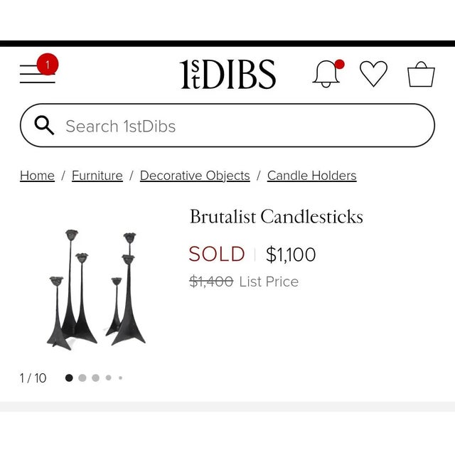 Vintage Brutalist Paul Evans Style Candle Holder For Sale - Image 10 of 10