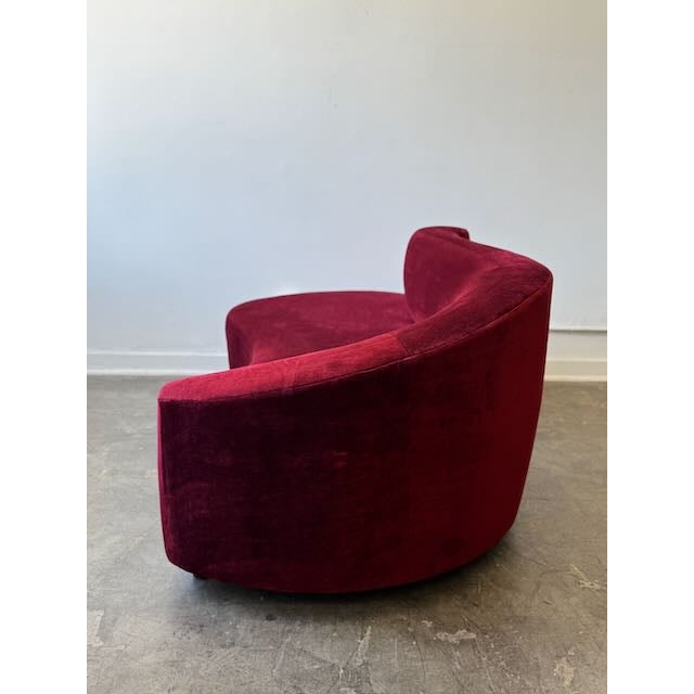 Textile 1980s Burgundy Kagan Style Sofa For Sale - Image 7 of 13