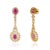 Metal Art Deco Revival 1.71ct Ruby & 1.29ct Diamond Chandelier Drop Earrings 14k Gold- 2 Pieces For Sale - Image 7 of 12