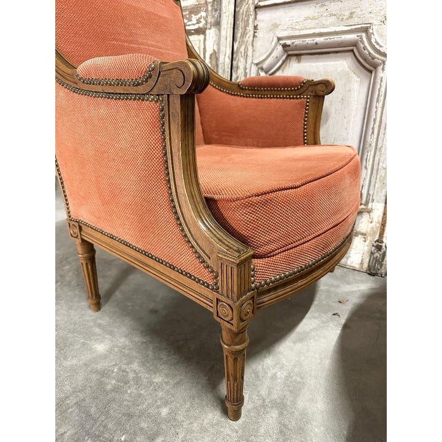 Louis XVI Style Bergère Armchairs, 1940s, Set of 2 For Sale - Image 4 of 11