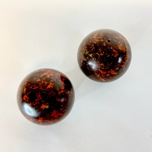 1970s Vintage Minimalism Italian Marble Mushroom Salt & Pepper Shakers - A Pair, Thanksgiving For Sale - Image 9 of 12