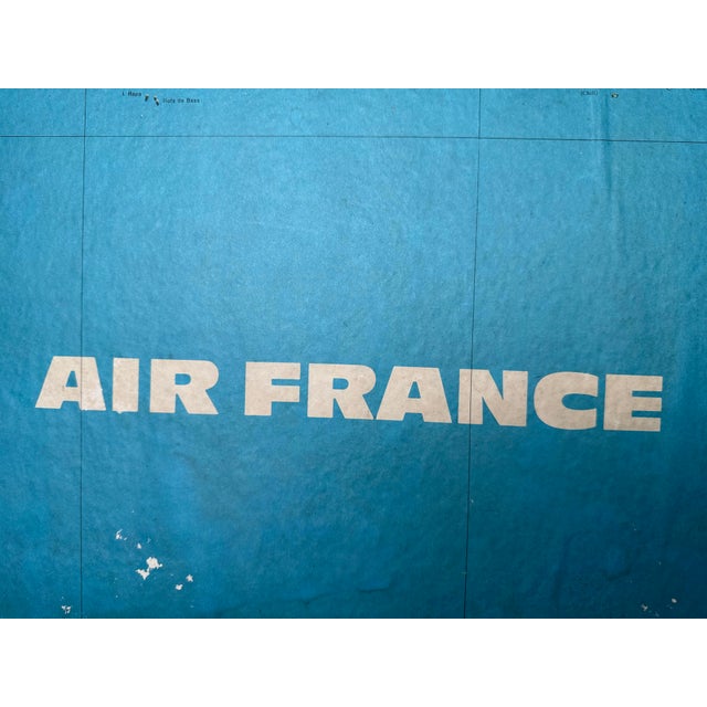 Wood Vintage Air France Airway Map, 1970s For Sale - Image 7 of 10