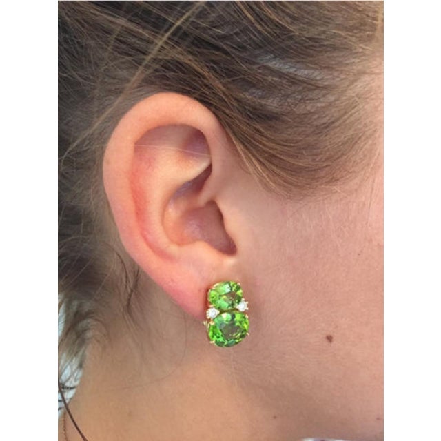 Not Yet Made - Made To Order Christina Addison Medium Gum Drop Earrings With Peridot and Iolite and Diamonds For Sale - Image 5 of 12