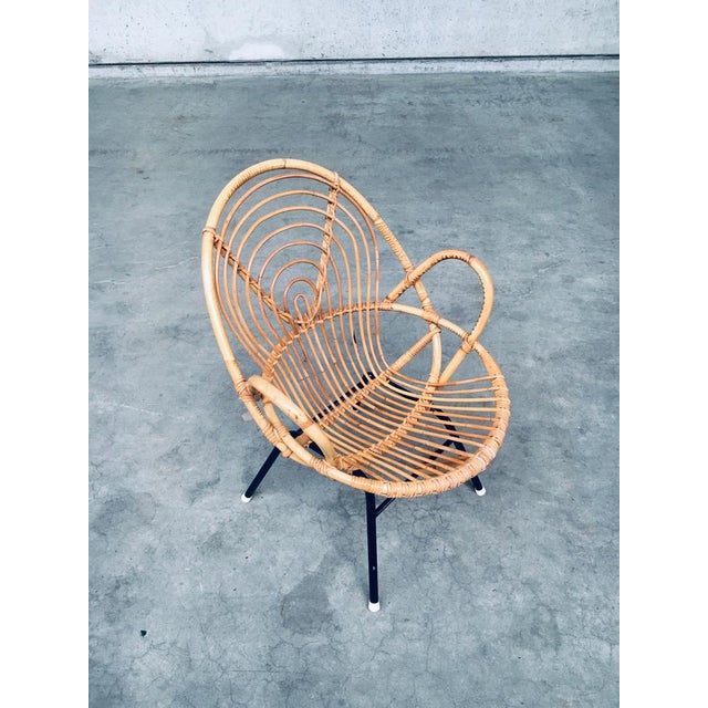 Wood Set of Rattan Lounge Chairs attributed to Rohe Noordwolde, 1960s For Sale - Image 7 of 18