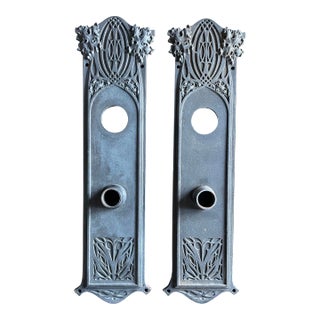 Original Louis Sullivan Art Nouveau Ornamental Cast Iron Door Plates For Sale