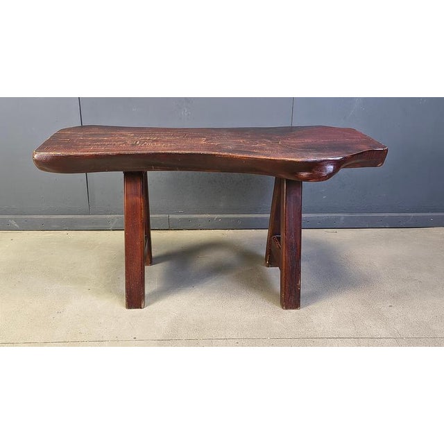 Brown Brutalist Wood Dining Table from Mobichalet, 1960s For Sale - Image 8 of 12