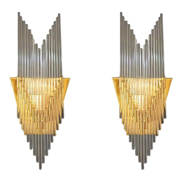 1970s Waterfall Sconces by Sciolari, a Pair For Sale