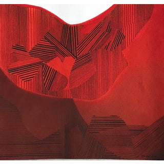 1960s French Signed Modernist Silkscreen Print- Michel Tourliere For Sale