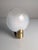 Italian Wall Sconce in White Glass with Brass and Wood, 1970s For Sale - Image 4 of 8