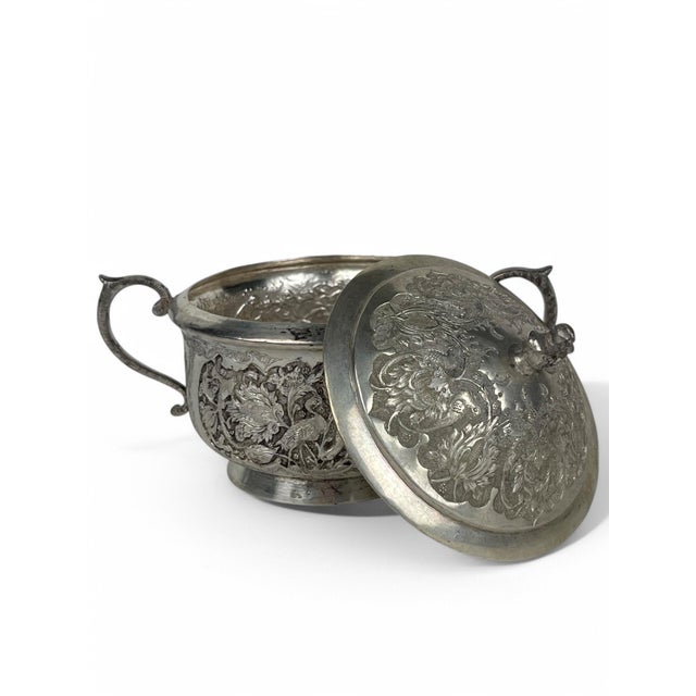 Silver A Persian 84 Silver Handmade Sugar Bowl For Sale - Image 8 of 13