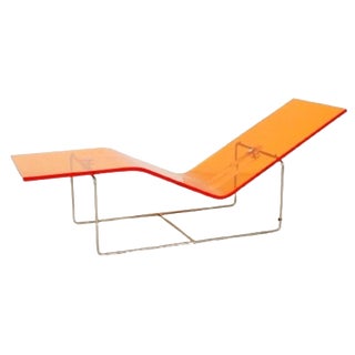 Postmodern Futurism Out/In Chaise Longue in Amber Acrylic by Jean-Marie Massaud for Driade, 2001 For Sale
