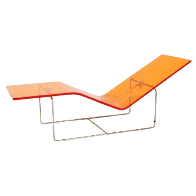 Postmodern Futurism Out/In Chaise Longue in Amber Acrylic by Jean-Marie Massaud for Driade, 2001 For Sale