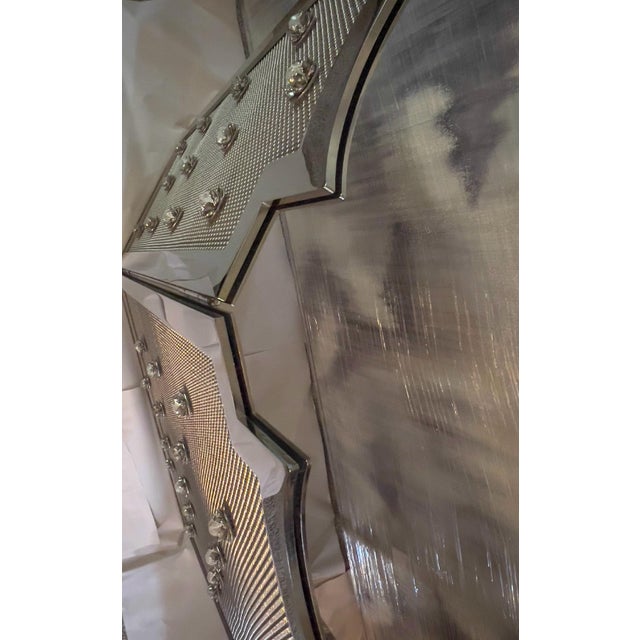 Modern Stainless Steel Mesh Floral Fireplace Fire Screen For Sale In Los Angeles - Image 6 of 6