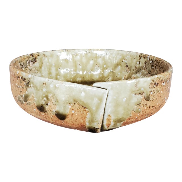 Mid 20th Century Studio Pottery Modern Brown Ceramic Bowl For Sale