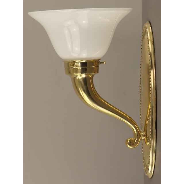 1930s Art Deco Brass Wall Lamps, Austria, 1930s, Set of 2 For Sale - Image 5 of 8