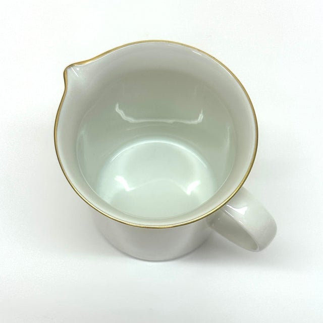 Vintage Mid-Century Modern Rosenthal Kurfürstendamm Gold Embellished Porcelain Creamer and Sugar Bowl Set For Sale In Miami - Image 6 of 13