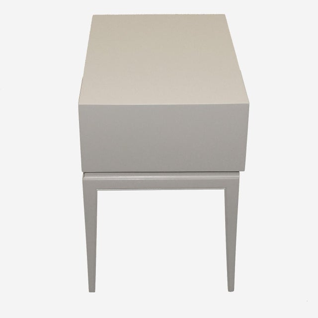 Charak Furniture Co. Tommi Parzinger for Charak White Lacquered Bedside Table For Sale - Image 4 of 6