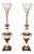 Vintage 1970s Stiffel Brass & White Lamps - a Pair For Sale