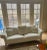 Contemporary White Fabric Sofa With Swirl Pattern, Blond Wood Curved Legs For Sale In New York - Image 6 of 8