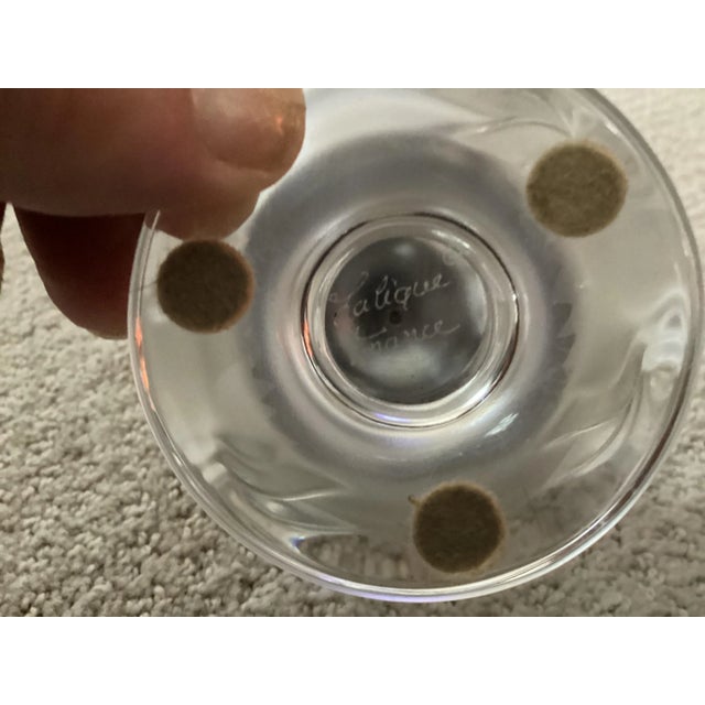 1970s 1970s Vintage Lalique France Tete De Lion Crystal Tray and Lighter Set- 2 Pieces For Sale - Image 5 of 8