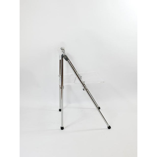 Postmdern Acrylic & Chrome Folding Chair in the style of Piretti Castelli, Italy, 1980s For Sale - Image 10 of 18