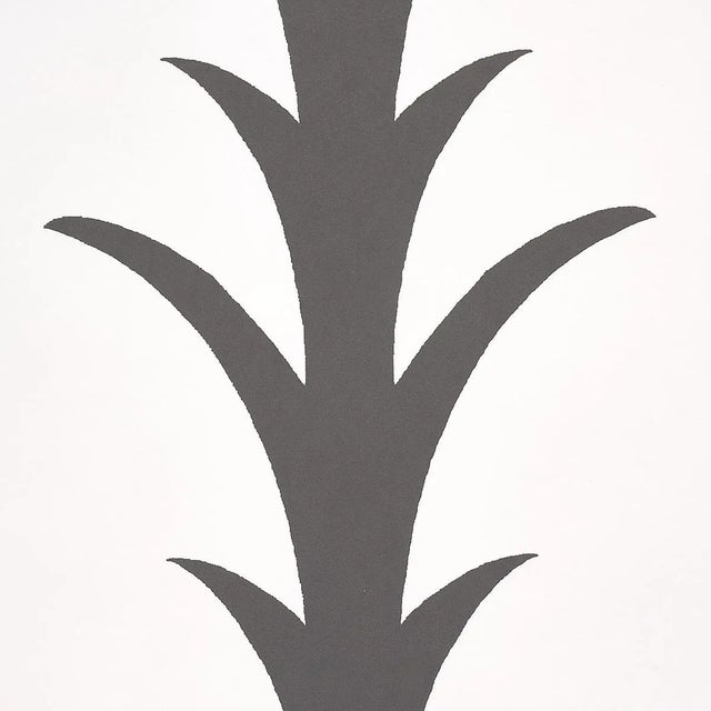 Contemporary Schumacher x Celerie Kemble Acanthus Stripe Wallpaper in Carbon on Ivory For Sale - Image 3 of 4