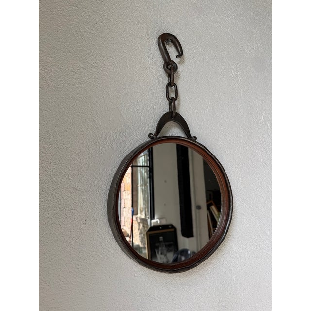Metal Brutalist Metal and Chain Mirror, 1950s For Sale - Image 7 of 18