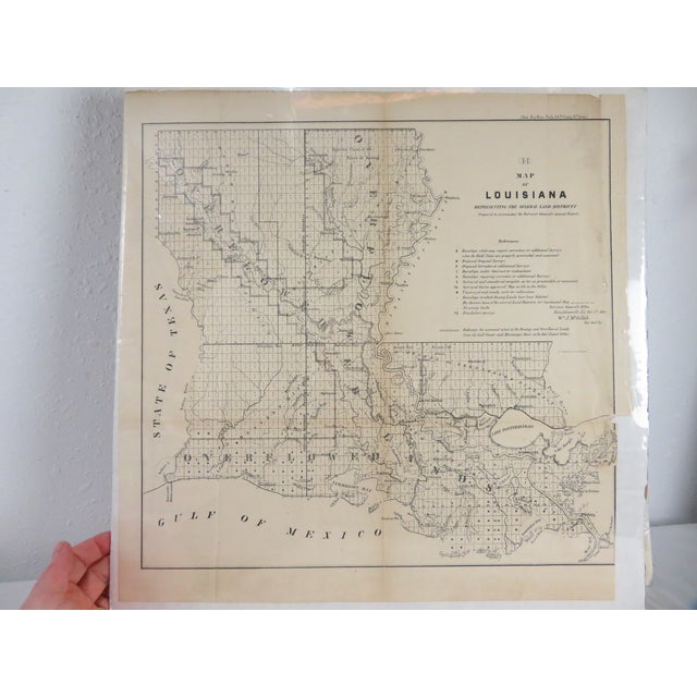 Antique 19th Century Map Lot of 4 ~ Arizona, Louisiana, New York ~ Pre-Statehood For Sale - Image 12 of 14
