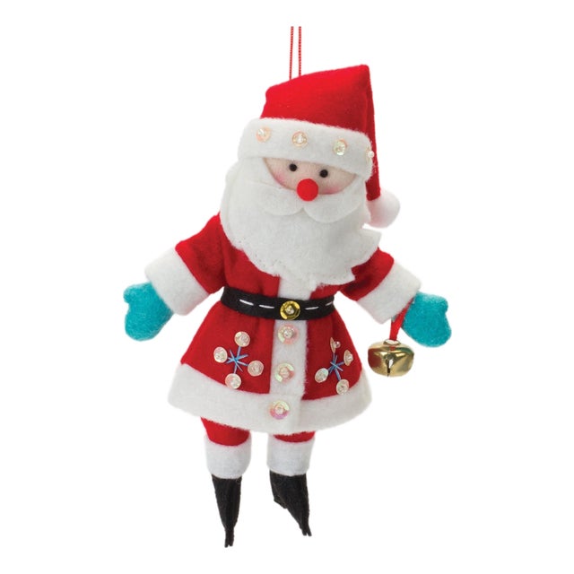 Plush Santa Ornament (Set of 12) For Sale