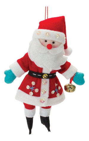 Plush Santa Ornament (Set of 12)